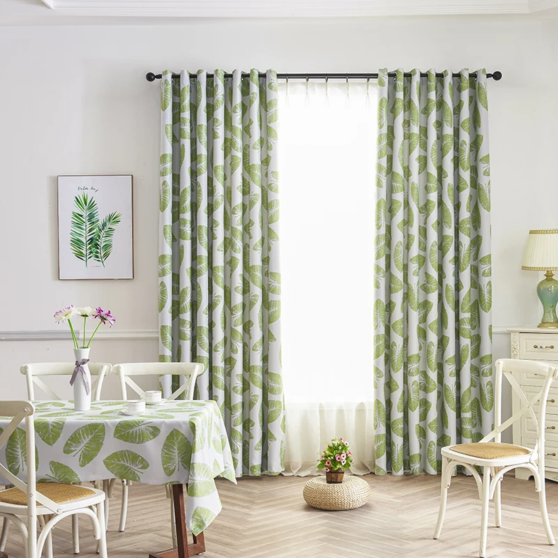 Термозатемняющие шторы с принтом банановых листьев для спальни обработки окон