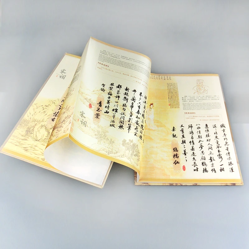 ShaoFu Chinese Silk Clear Stamp Books Creative Famous SongCi Poetry Album Stamps Traditional Business Gift Combined | Дом и сад