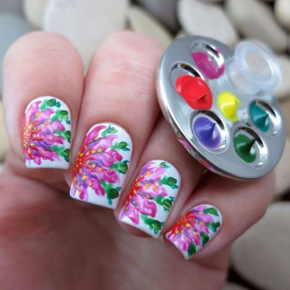 Стильный Мини 1 шт. палец для дизайна ногтей кольцо с палитрой маникюра