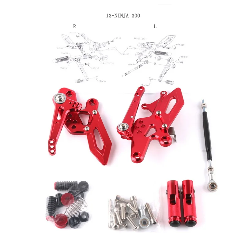 Motorcycle Adjustable Foot Rests CNC Accessories Modified For Kawasaki Ninja250 300 Z250 Z300 All Year | Автомобили и мотоциклы