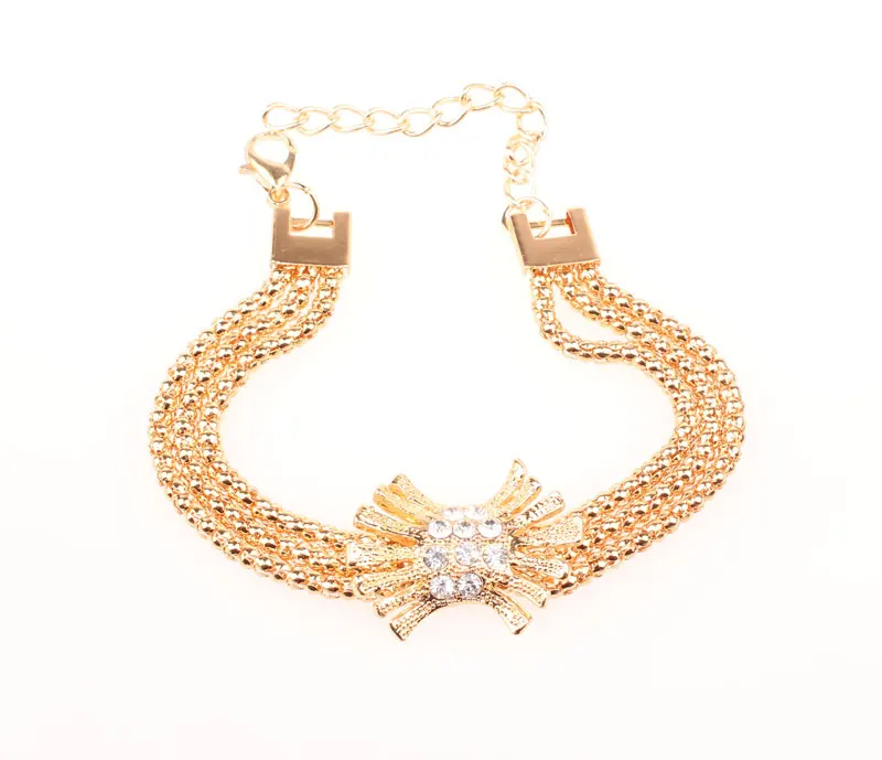 Новейшая мода африканские бусины набор ювелирных изделий золотого цвета