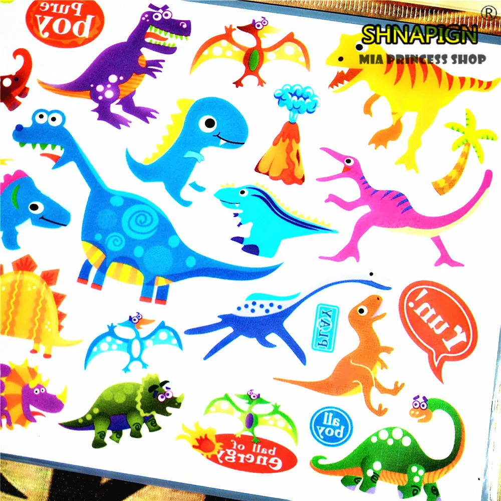 SHNAPIGN динозавр Юрского периода детская временная татуировка боди арт флеш