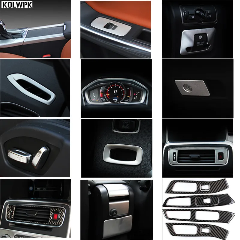 Car styling for Volvo V60 Stainless steel Interior decoration frame Medium controlled decorative sticker Ornamental accessories