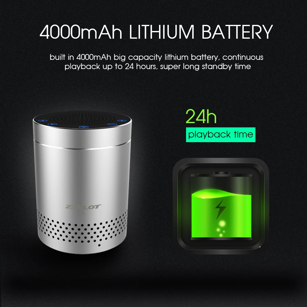 ZEALOT S15 мощный бас Bluetooth динамик Колонка беспроводной стерео сабвуфер с микрофоном