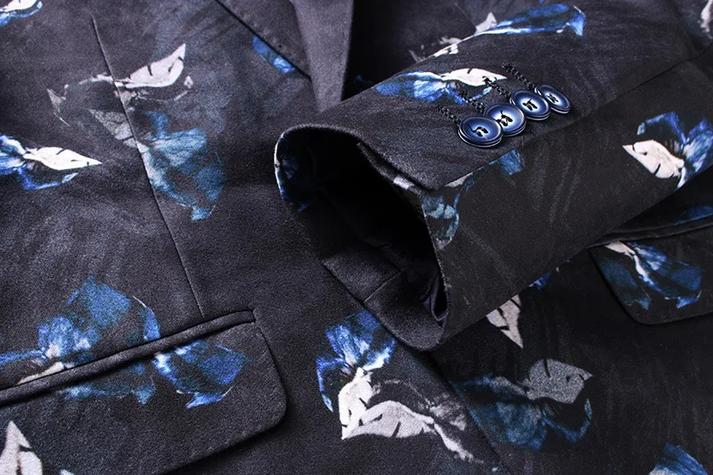 

Autumn Men's Slim Pattern Suit Men's Single Breasted Business Wedding Party Jacket Vest & Pants