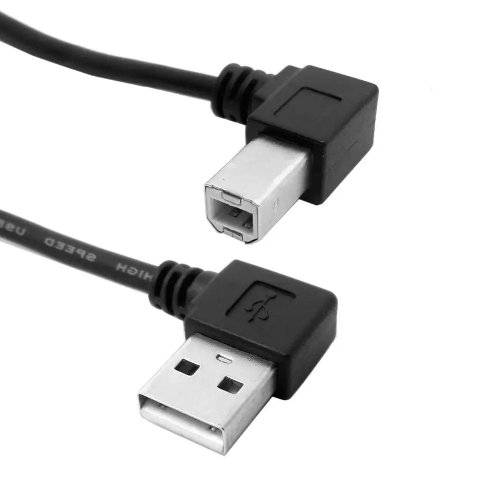 90 градусов правый угловой USB 2 0 A папа к B Мужской Принтер Сканер кабель 50