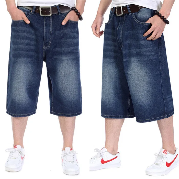 Mens Baggy Pants Denim Jeans Shorts 