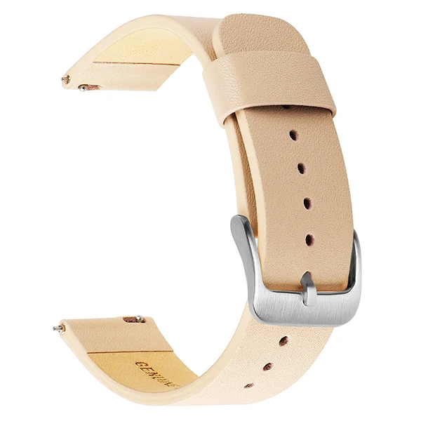 Ремешок для часов из натуральной кожи 20 мм для samsung gear Sport Garmin Vivoactive 3 Ticwatch 2/E Quick Release Watch Band Wrist Strap Belt