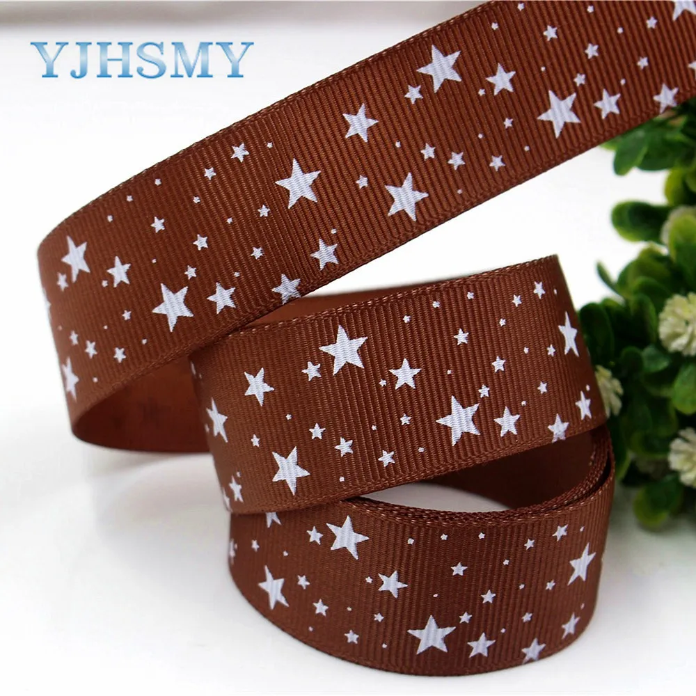 YJHSMY F-17630-237 25 мм 10 ярдов пентаграмма печатные ленты grosgrain DIY аксессуары для волос