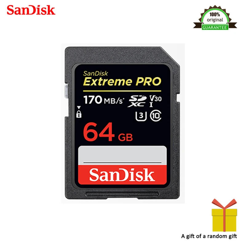100% Оригинал SanDisk Extreme PRO SDXC UHS I 64 Гб U3 видео рейтинг высокоскоростная карта памяти