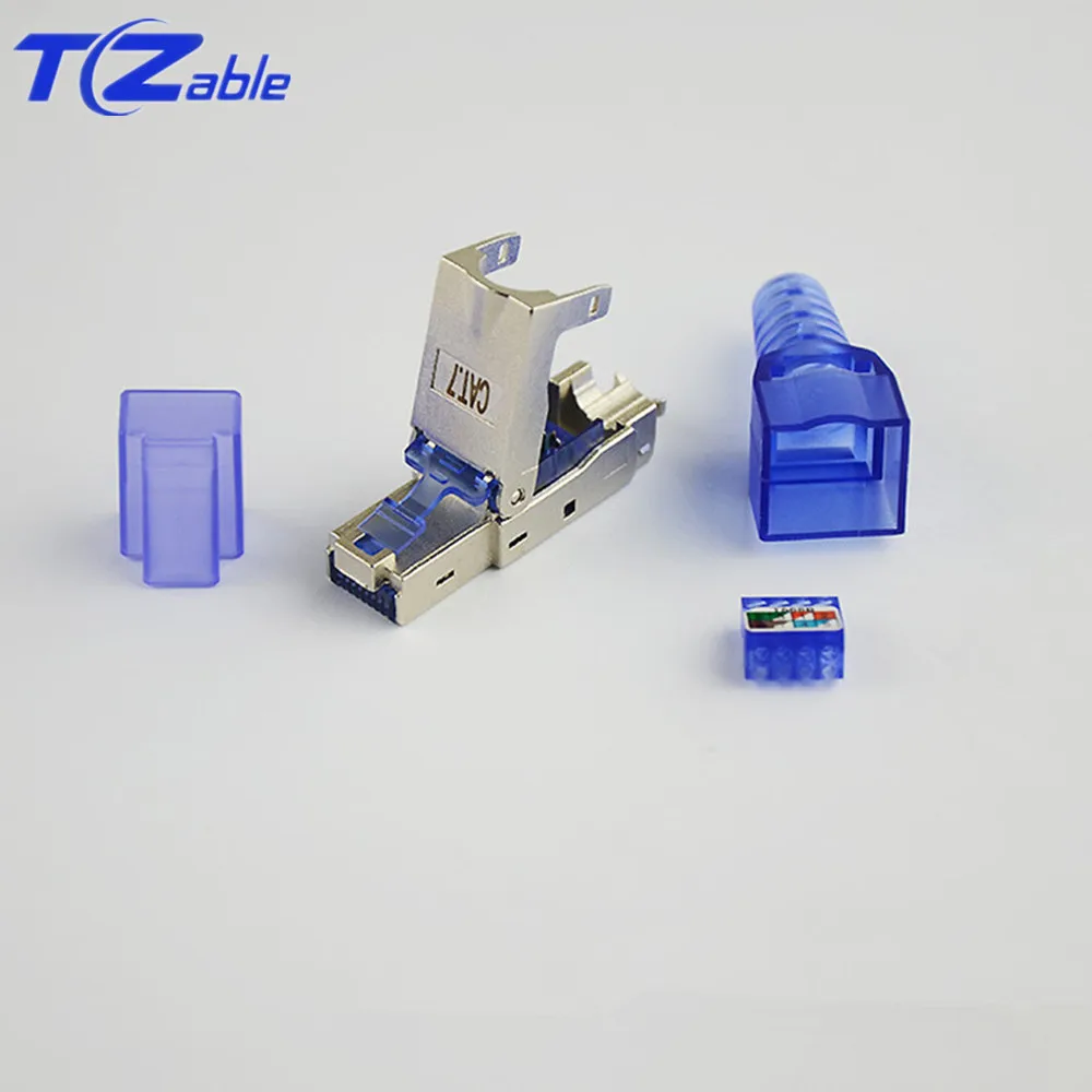 RJ45 разъем 10 Gigabit Ethernet CAT7 сетевой кабель обжимной разъем 8p8c RJ45 с экранированием CAT6 CAT.7 переходник 23/24AWG