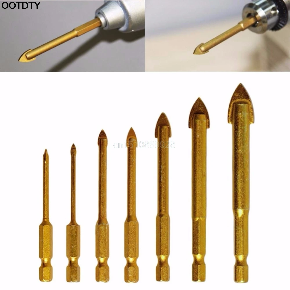 

1pc Ceramic Tile Glass Drill Bits 1/4" Hex Shank Kit for Chucks Bit Holder