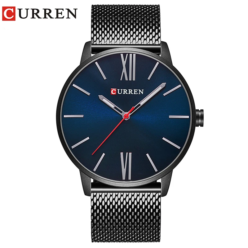CURREN марка топы Simple минимализм Luxury кварцевые наручные часы для мужчин Relogio masculino черный/Gold Нержавеющая сталь 8238