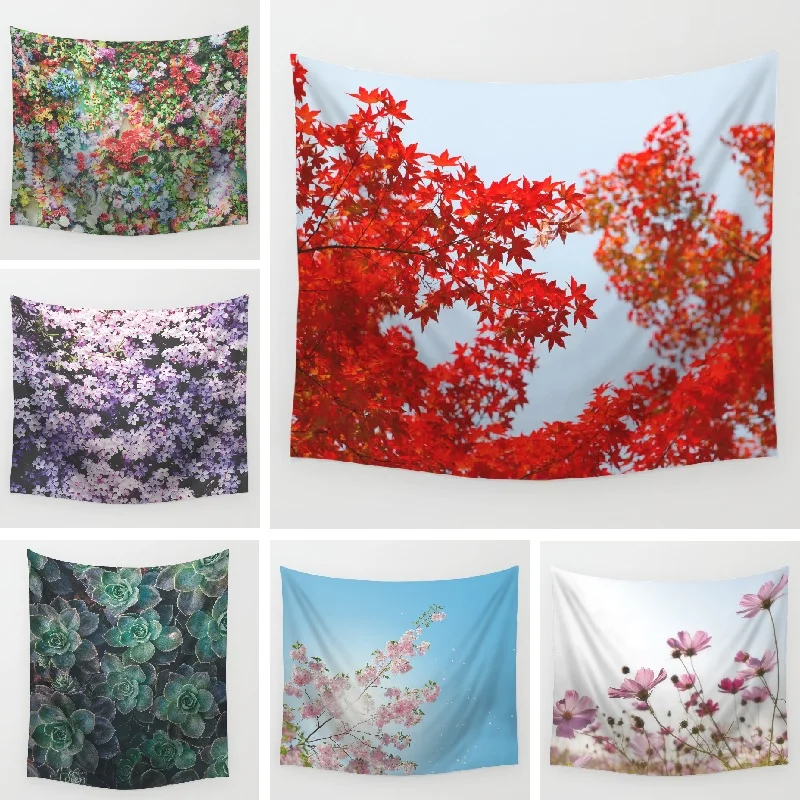 

Tapestry Flowers Printed Polyester Wall Tapestry 150cm Decorative Wall Hanging Tapestry Thin Picnic Beach Mats