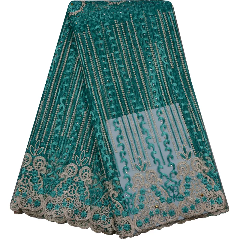 Best Quality African Lace Fabric Blue Swiss Voile High Emboridery French Mesh Nigeria Material F810 | Дом и сад