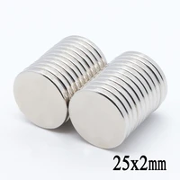 20 pieces 25x2 mm n35 neodymium magnet large round permanent ndfeb disc super strong magnetic strong magnet 252 mm