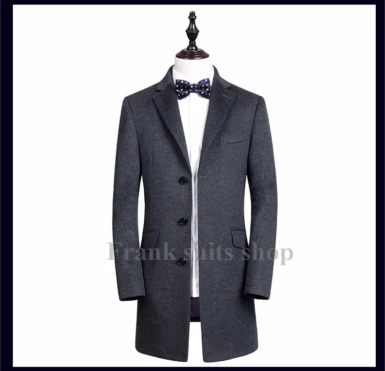 Мужское пальто длинное облегающее модный деловой банкетный на заказ 2017 | Мужская