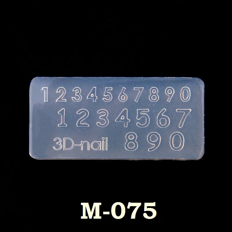 M 075 Красивая 1 шт. силиконовая форма для дизайна ногтей, 27 дизайнов, прочная 3D стерео кристальная резная форма, Хрустальная пудра, резной инструмент для дизайна ногтей - Цвет: M 075