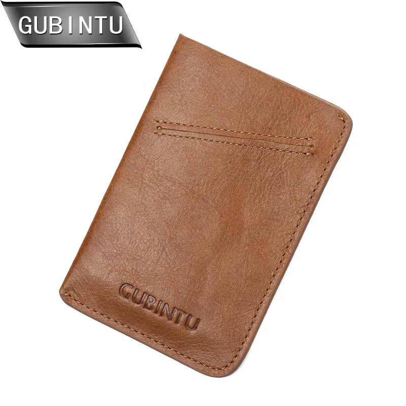 Кошелек клатч из натуральной кожи GUBINTU RFID компактный кошелек для мужчин и женщин