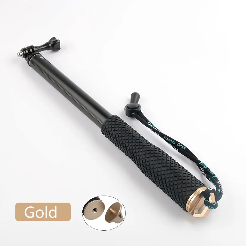 43inch Gold 43 дюймов Алюминиевый Дайвинг монопод для GoPro Hero 6 5 7 8 черный штатив Session Sjcam Sj7 Yi 4K Экшн-камера селфи палка для Go Pro - Цвет: 43inch Gold