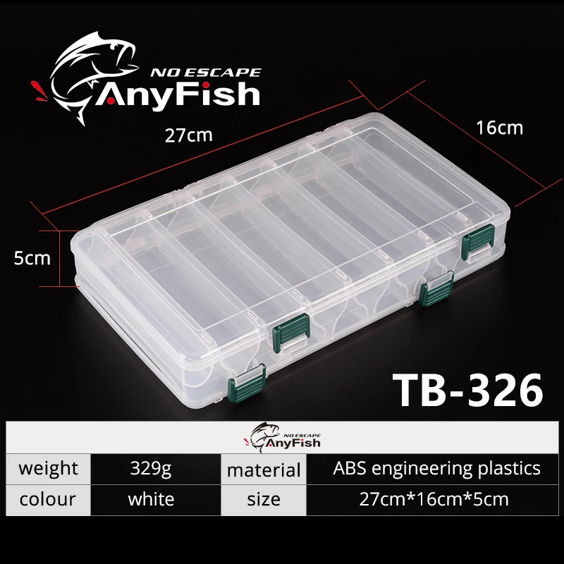 Ящик для рыболовных снастей ANYFISH TB-326 27*16*5 см пластиковые аксессуары рыбалки