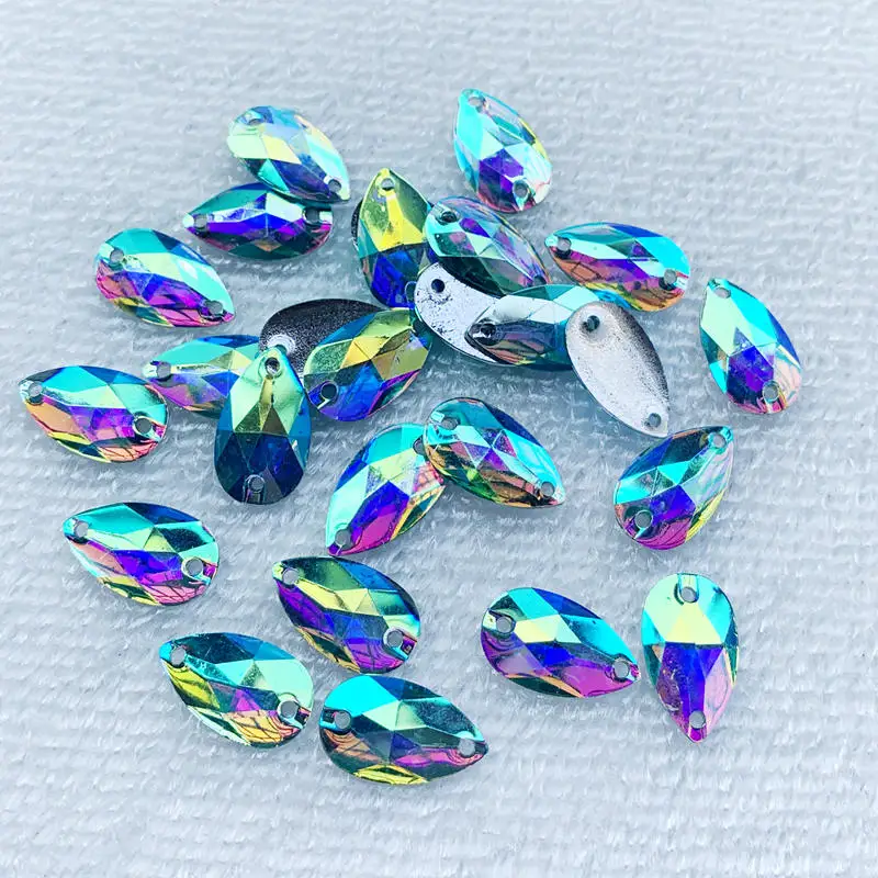 25 шт. DIY 10*18 мм камни и кристаллы АВ плоская спина каплевидные стразы аппликация
