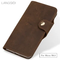 wangcangli genuine leather phone case leather retro flip phone case formeizu mx5 handmade phone case
