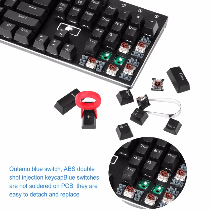 Механическая игровая клавиатура с RGB подсветкой маленькая компактная проводная