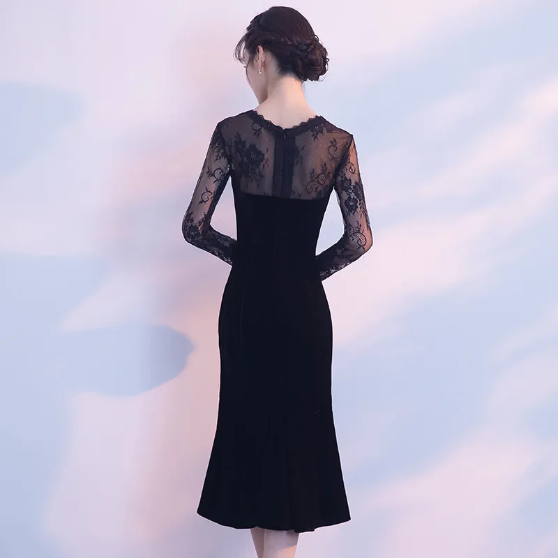 

O-Neck Wedding Party Women Dress Luxury Elegant Banquet Long Qipao Oriental Female Slim Prom Cheongsam Gowns Vestido XS-XXXL