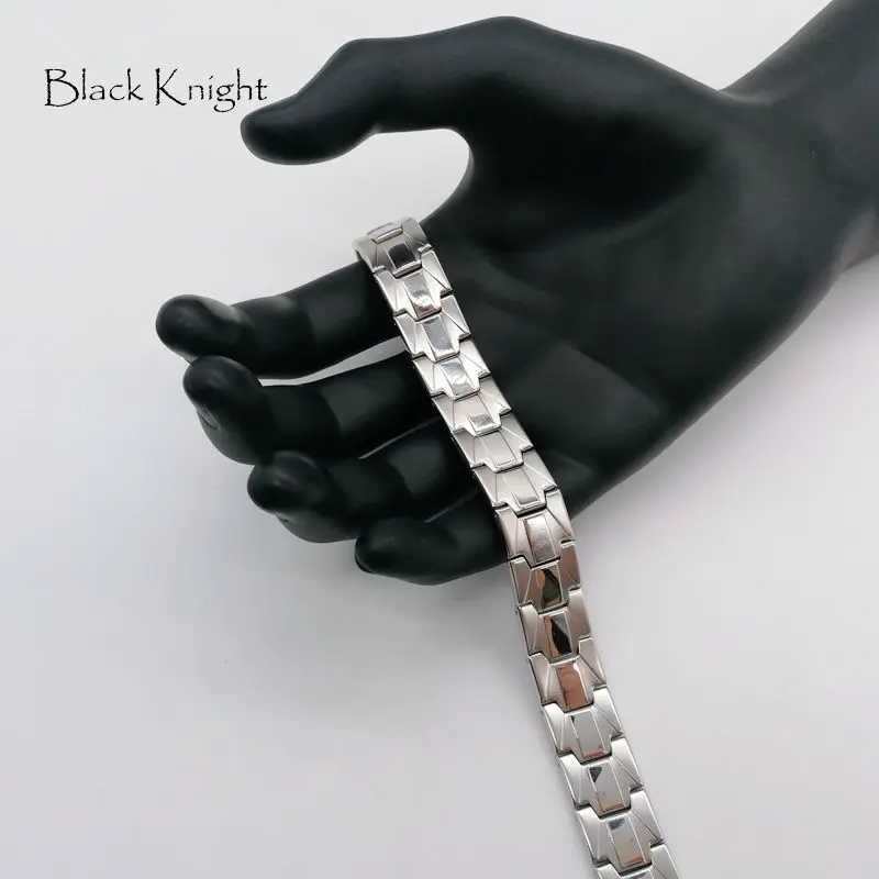 Классический мужской браслет цепочка Black Knight Серебристый из нержавеющей стали