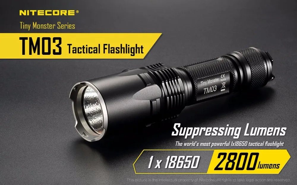 Тактический фонарик NITECORE TM03 TM03 ультратонкое естественное освещение CRI CREE XHP70 светодиодный max.2800LM 289 м дальний бросок тактический фонарь+ батарея для поиска