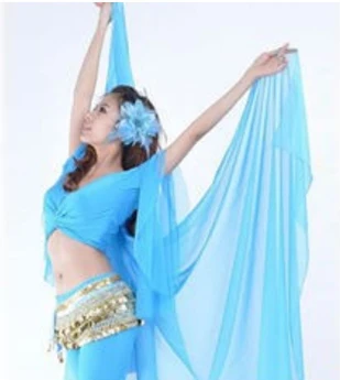 2018 Hot Popular Belly Dance Chiffon Big Veil Shawl Scarf Gold Trim for Women on Sale 240*120 cm | Тематическая одежда и