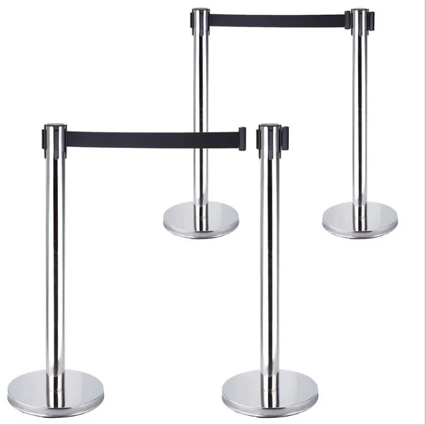 2019 Real Limited For  2 Pack Retractable Crowd Control Stanchion Queue Barriers Post Black Strap Belt