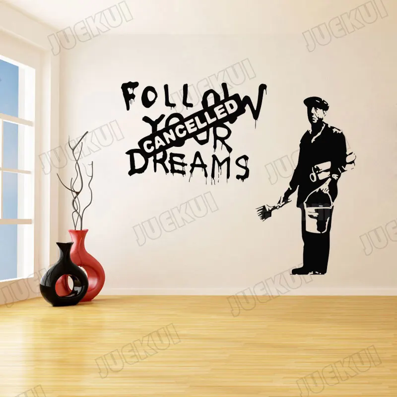 Наклейка на стену с надписью Follow Your Dreams|Наклейки стену| |