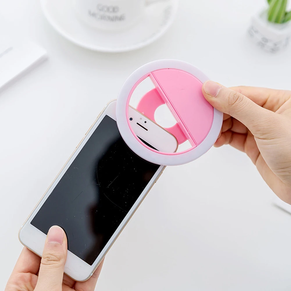 Портативный светодиодный кольцевой светильник Soper с USB зарядкой и зажимом для