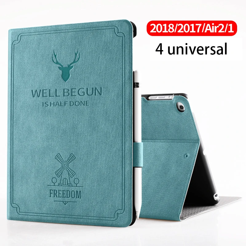 Чехол-карандаш для нового iPad 9,7 дюйма модели Air 1 air 2 Freedom из искусственной кожи, умный чехол-книжка, силиконовый чехол с функцией автоматического пробуждения