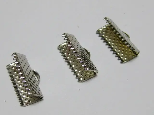 100 текстурированных серебряных тарелок тон ленты ожерелье конец шнура колпачки