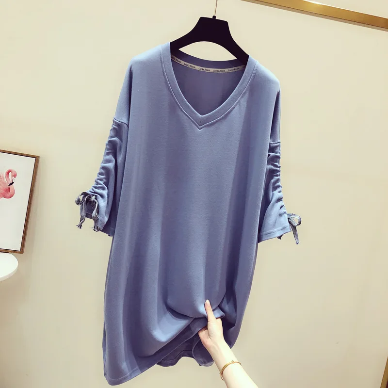 Женская хлопчатобумажная рубашка Повседневная трикотажная с коротким рукавом