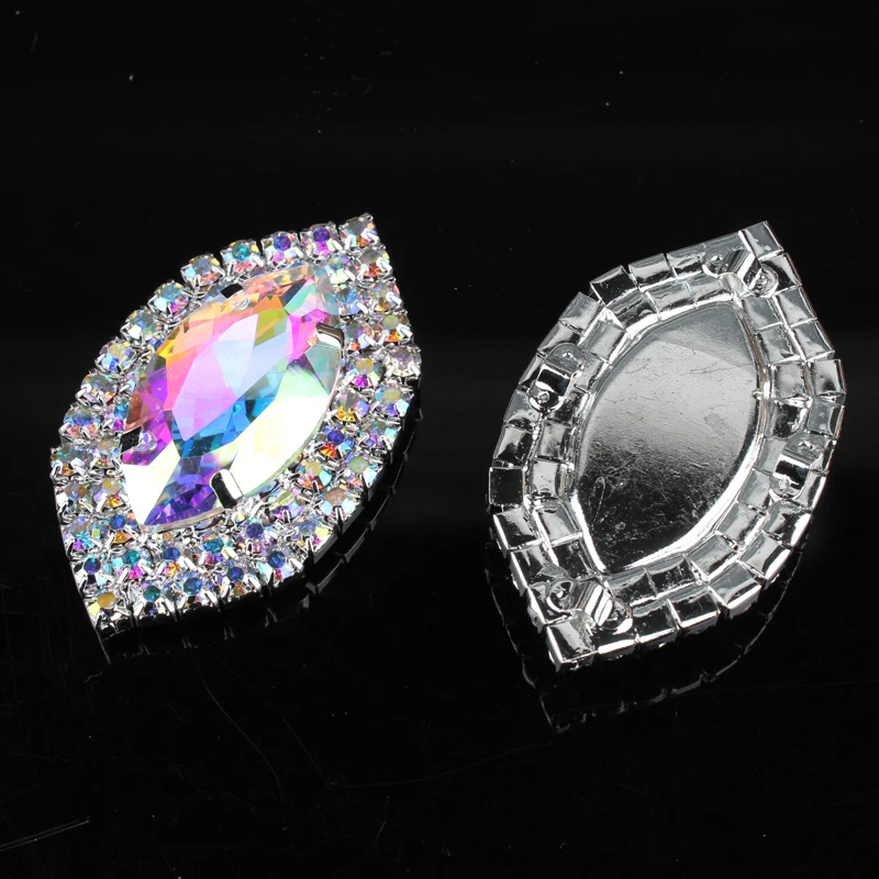 2 шт. Бесплатная доставка! Высокое качество пришить стразы лошадиный глаз с