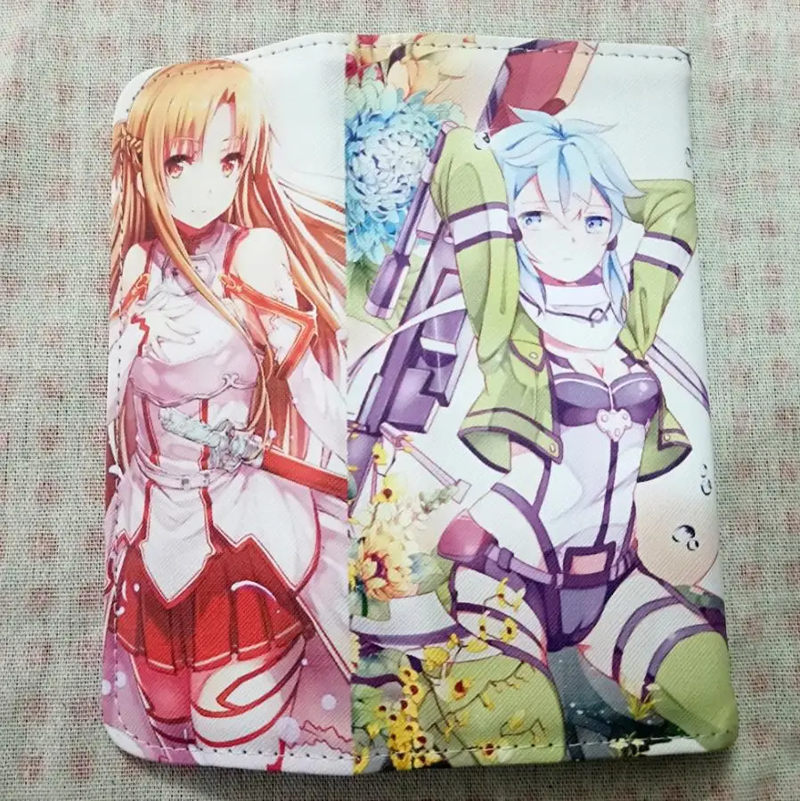 Sword Art Online Аниме 19 дней Токийский Гуль Наруто Lovelive Hatsune Miku Yuri on Ice Natsume Yuujinchou кошелек портмоне ID/кредитный держатель для карт - Цвет: Sword Art Online