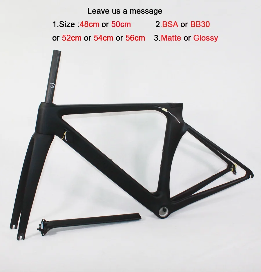 All black no log Велосипедный шоссейный велосипед карбоновая рама для велосипеда каркасные комплекты 480 500 520 540 560 мм дороги углерода aero рамки 700c колеса запчасти для велосипедов - Цвет: All black no log