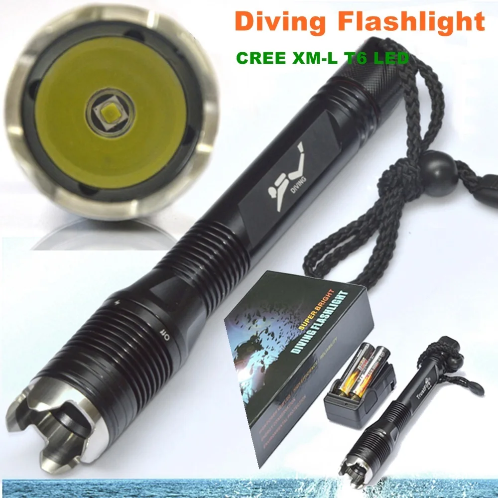 Diver torhc TR J2 CREE 1000 люмен фонарик для дайвинга XML T6 4 режимный светодиодный
