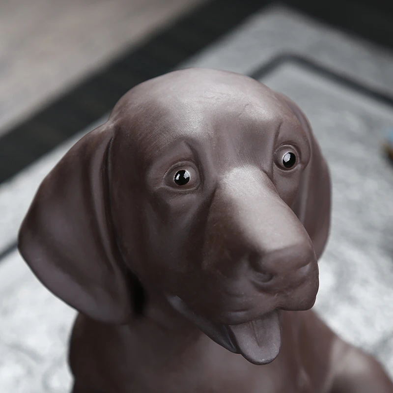

Vintage Dog Statues Handmade Natural Purple Clay Figurines Tea Tray Accessories Tea Pets Sculpture Home Decoration Crafts Gift