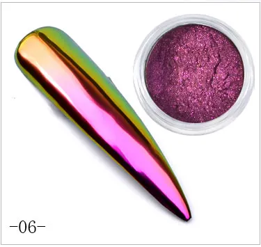 1 коробка 0,3 г Хамелеон зеркало ногтей блестит порошок DIY Nail Chrome пигмент пыли Маникюр Книги по искусству Инструменты для декорирования - Цвет: 6