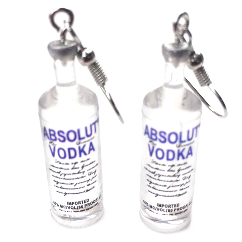 1 пара креативные крутые висячие серьги в виде водки смешные стильные Мультяшные
