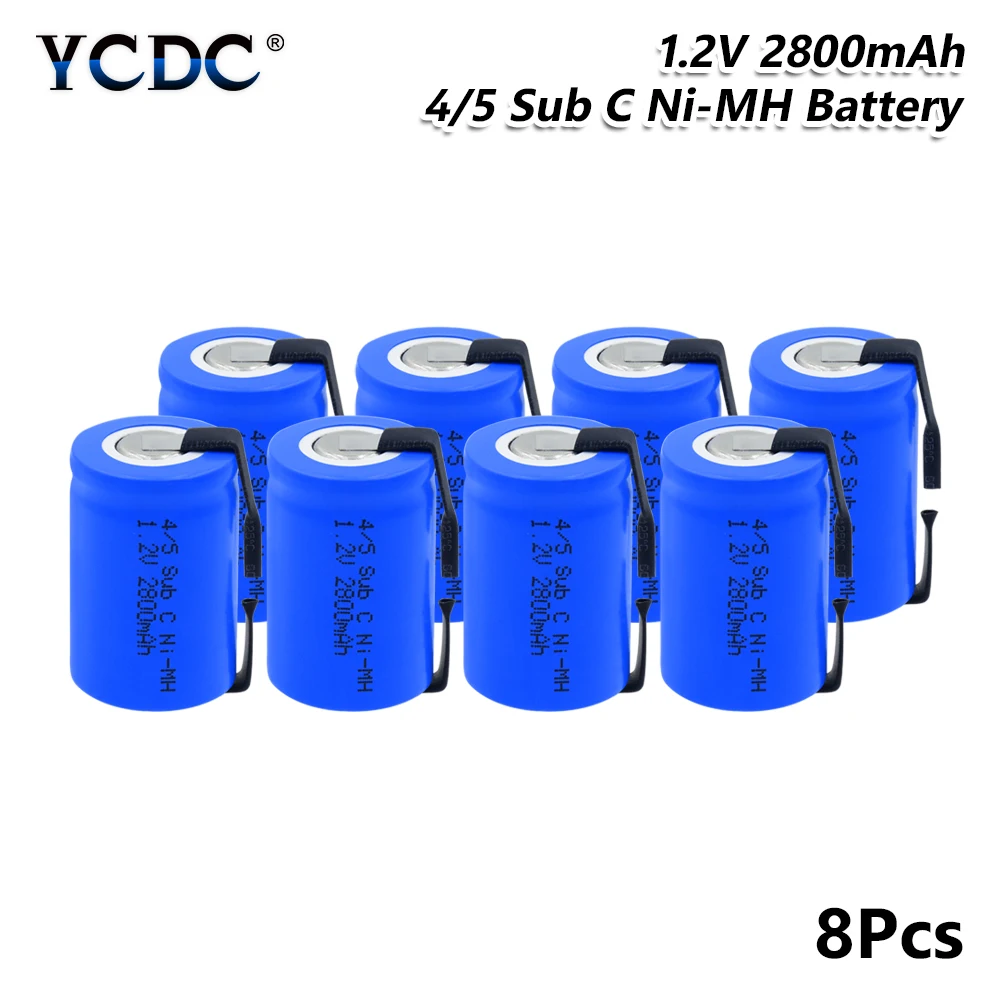 8 PCS YCDC 4/5SC SC Sub C Li-Ion Li-Po литиевая батарея 1,2 V 2800mAh Аккумулятор никель-металл-гидридные аккумуляторы со сварочными вкладками - Цвет: 8 PCS
