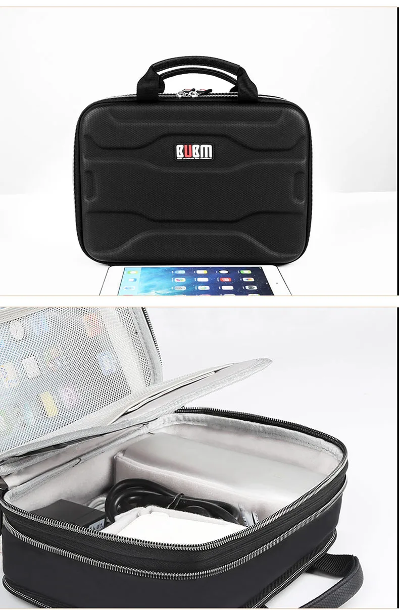 BUBM Расширение емкости power bank сумка органайзер чехол для цифровой приемной посылка адаптер Держатель Сумочка органайзер для путешествий Черный