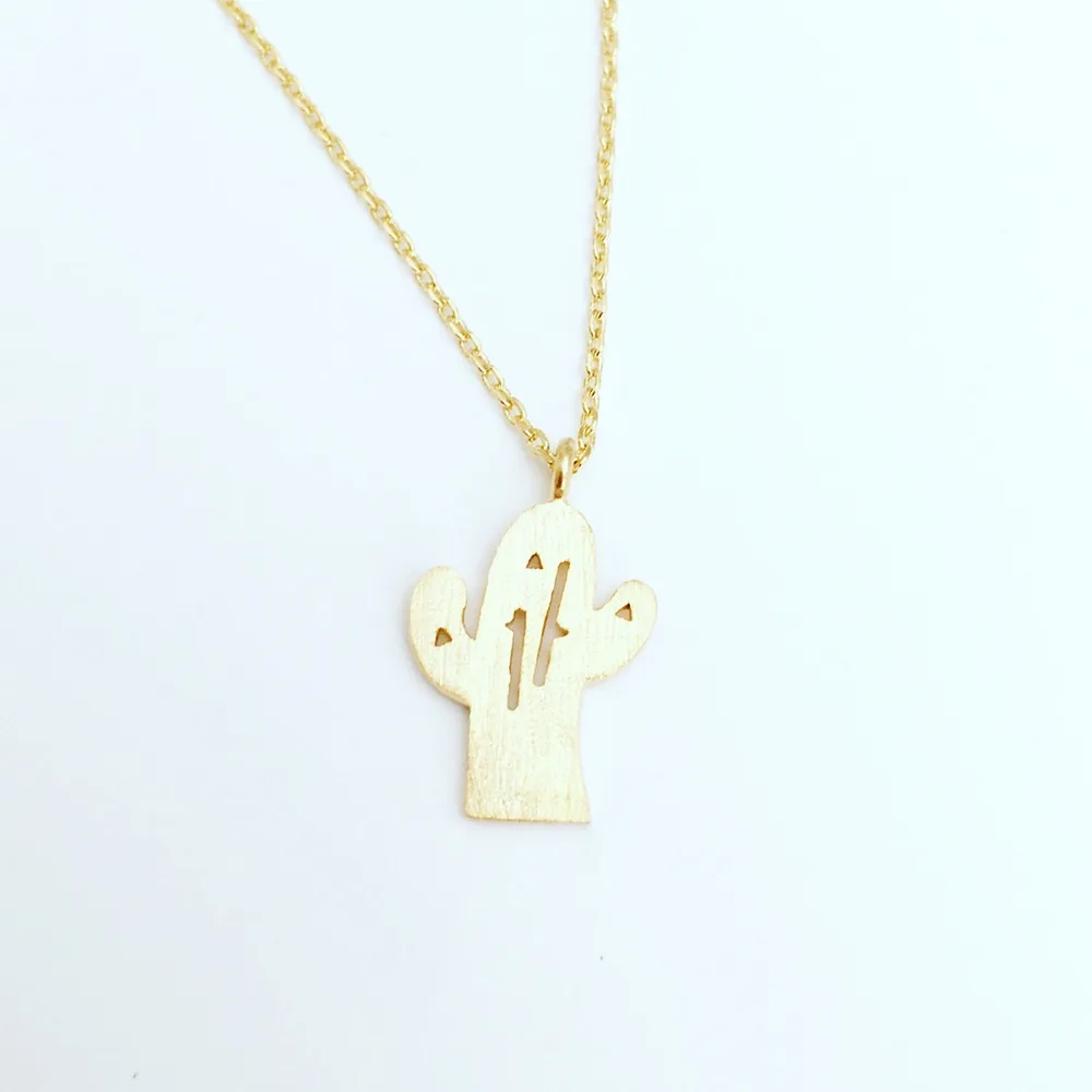 Простое золотое ожерелье &quotкактус&quot милое изящное классное для леди. |