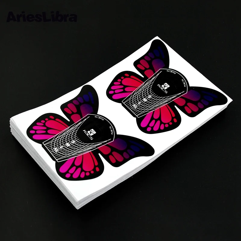 AriesLibra 100 шт. формы для ногтей в виде бабочек инструменты наращивания наклейки УФ