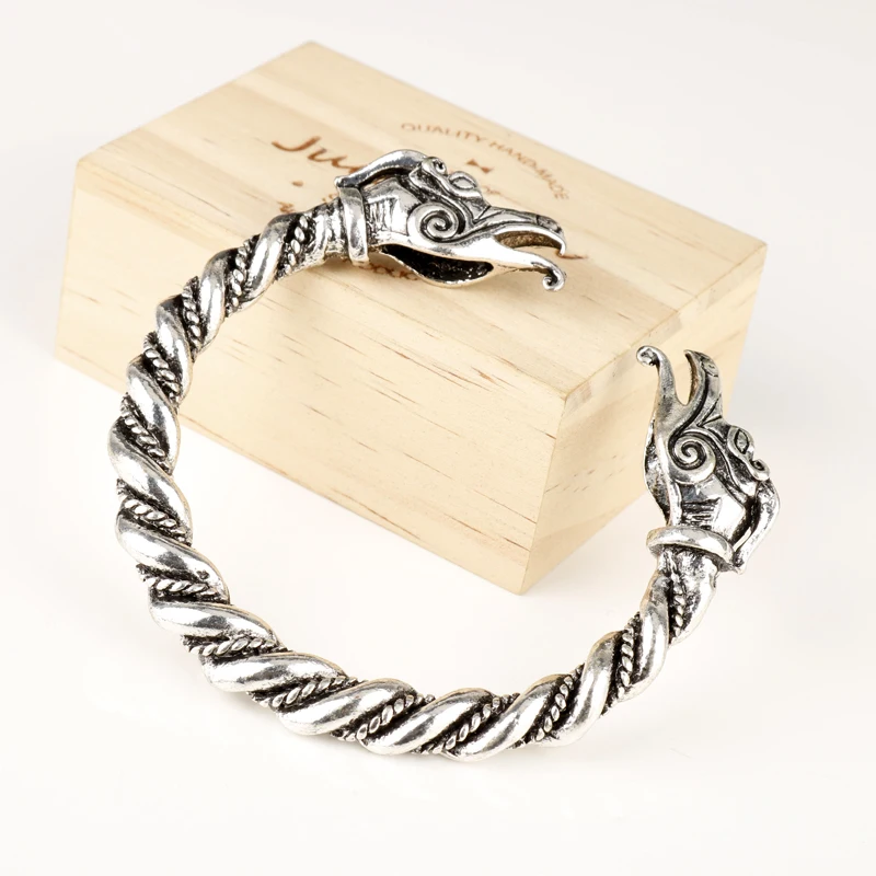 Dongsheng Jewelry браслет и древних цвет голова дракона Viking скандинавской ювелирные
